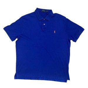 Ralph Lauren Men’s Classic-Fit Short Sleeve Mesh Polo Shirt Blue Large